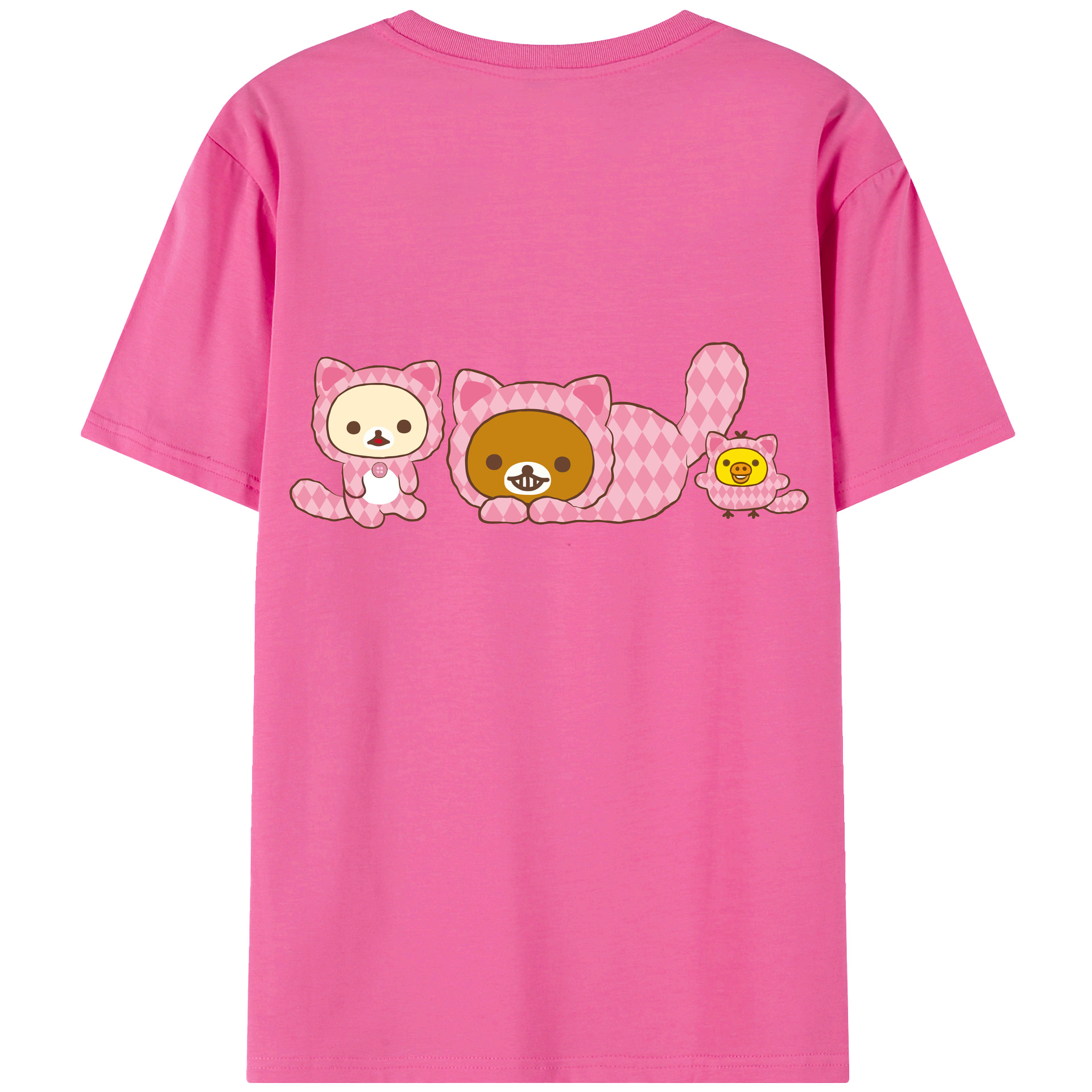 （画像用） リラックマ リラックマ キイロイトリ Rilakkuma Korilakkuma Kiiroitori レディース半袖Tシャツ(バックプリント)
